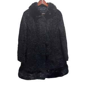 Persian Lamb Coat with Mink Collar Vintage Furs
